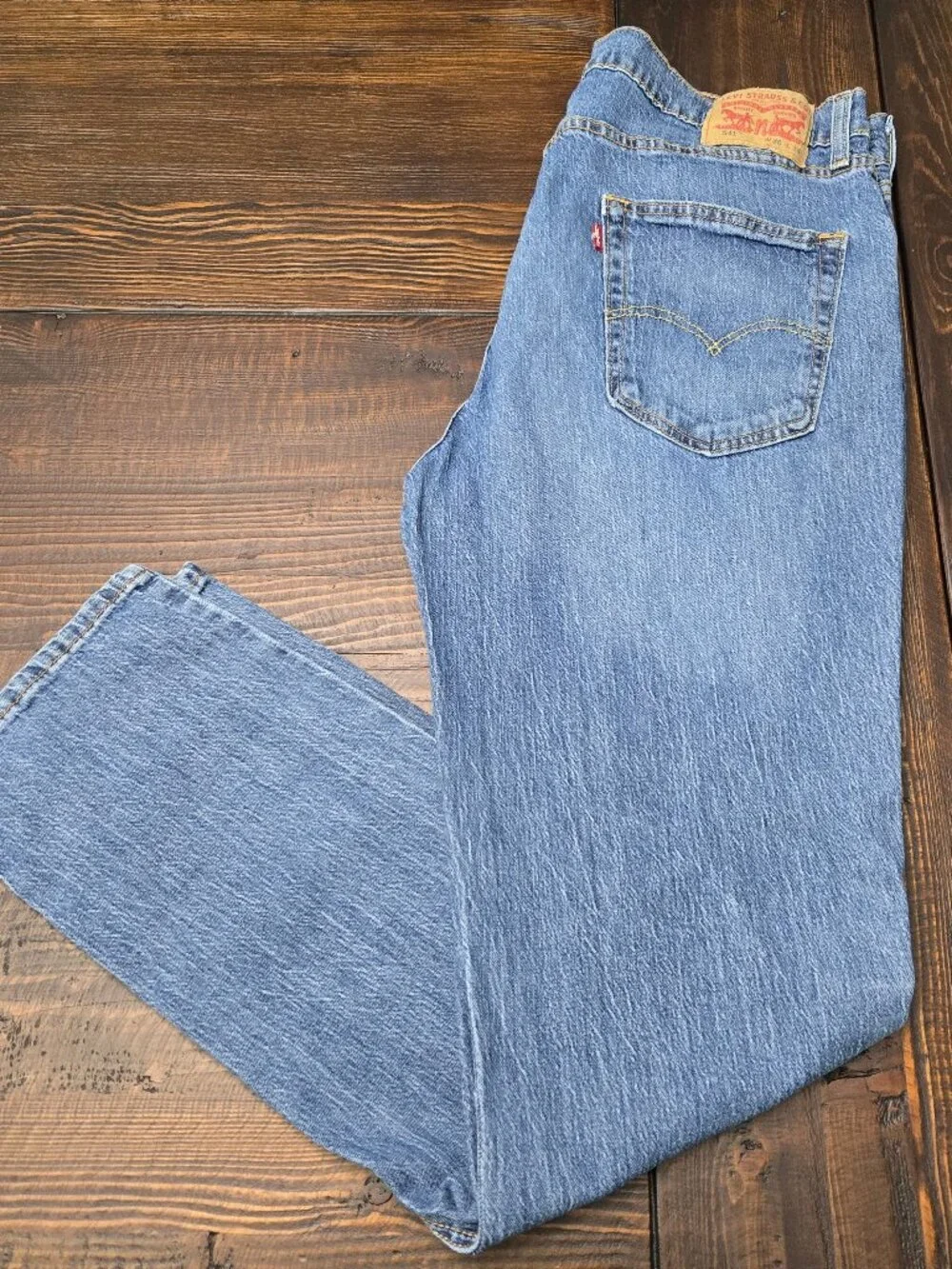 Levis 541 Athletic Taper Jeans Mens 36x34 (Fits 36x33) Blue Stretch Denim Pants